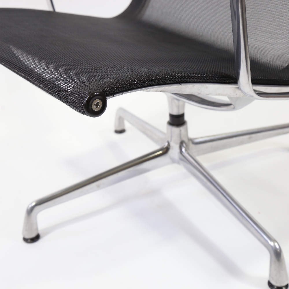 VITRA EAMES, EA116 Aluminium Group high-back swivel lounge chair, in black mesh, with maker?s - Image 3 of 4