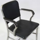 GOODFORM US Navy armchair in tempered aluminium, maker?s label to back and under seat, ca 1949,