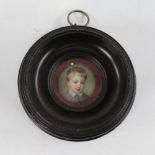 After William Ross, miniature enamel painting, portrait of Louis D'Orleans (born 1846), inscribed