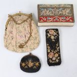 A small group of embroidered purses and evening bags (4)