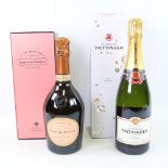 2 bottles of boxed Non Vintage Champagne, Laurent Perrier Cuvee Rose Brut and Tattinger Brut Reserve