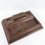 A 19th century French Boulle marquetry desk stand, with hinged stamp compartment and single drawer