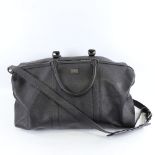 DOLCE & GABBANA - a black leather holdall with shoulder strap, length approx 50cm Very good unused