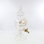 A 19th century cut-glass bar-top Whisky flagon for Monopoly Fine Old Scotch Whisky, engraved and