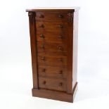 A Victorian mahogany Wellington chest, width 55cm, height 112cm In good original condition but no