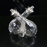 An Edwardian silver-topped glass oil/vinegar cruet, height 7.5cm, hallmarks Birmingham 1905 Glass