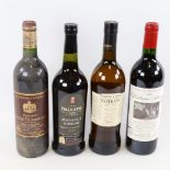 4 bottles of wine and fortified wine, 2 red Bordeaux, Chateau Pitray 1995, Chateau Larose-Trintaudon