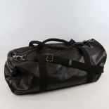 DOLCE & GABBANA - a black leather holdall with shoulder strap, length approx 60cm Very good