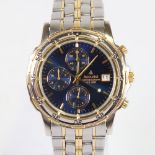 ACCURIST - a gold plated and stainless steel WR50M quartz chronograph wristwatch, ref SR927W, blue
