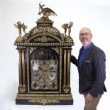 A spectacular 19th century quarter chiming English Exhibition table clock with automata,