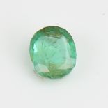 A 1.40ct unmounted oval mixed-cut emerald, dimensions: 8.00mm x 6.80mm x 3.80mm, 0.29g Emerald has 1