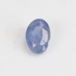 A 2.98ct unmounted oval mixed-cut sapphire, dimensions: 10.01mm x 6.91mm x 4.70mm, no indications of