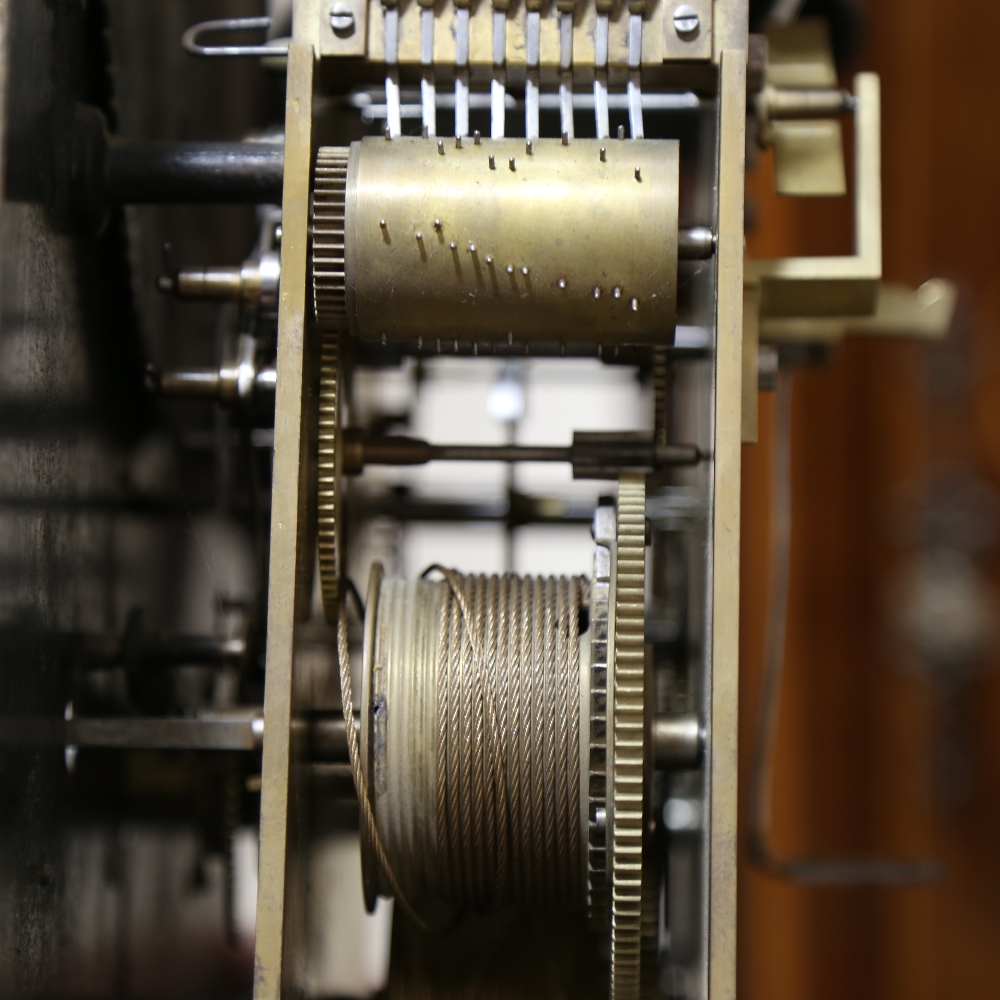 A 19th century mahogany and satinwood inlaid 8-day chiming longcase clock, dial signed John Hallifax - Image 4 of 5