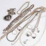 Various silver jewellery, including bracelets, rings necklaces etc, 254g gross Lot sold as seen