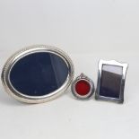 3 modern silver-fronted photo frames, largest width 16.5cm (3) No damage or repair, silver lightly