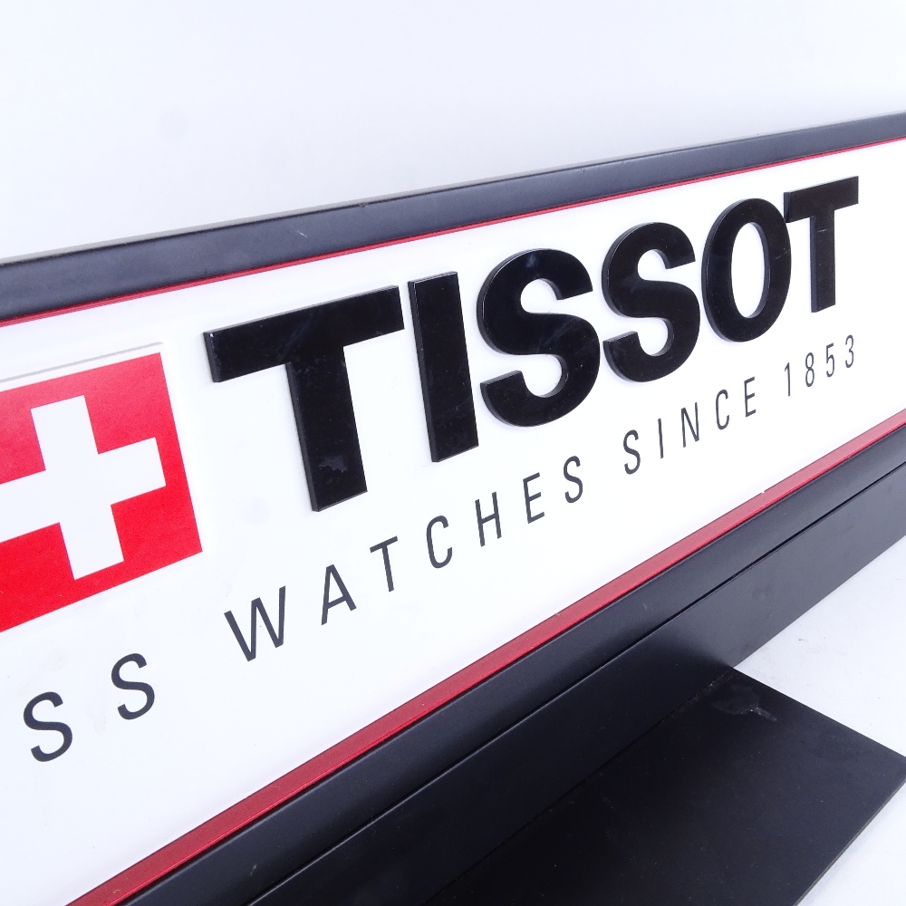 A modern Tissot watch shop advertising sign, length 72cm, height 19cm Very good original - Image 4 of 5