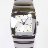 RADO - a lady's ceramic DiaStar quartz wristwatch, ref. 318.0722.3, silvered dial with blued steel