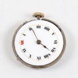 ROLEX - a Vintage wristwatch movement, white enamel dial with hand painted Roman numeral hour