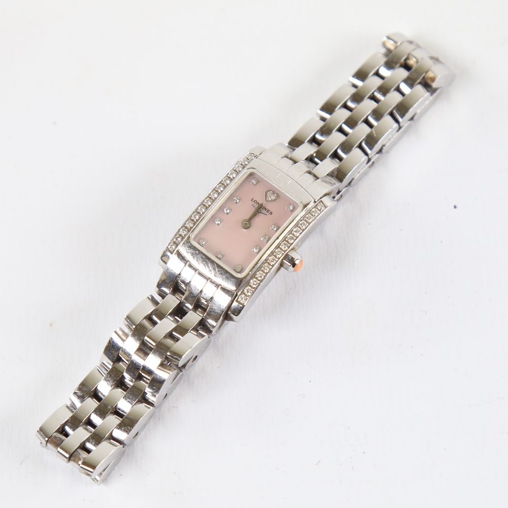 LONGINES - a lady's stainless steel Dolce Vita quartz wristwatch, ref. L5.158.0, circa 2015, pink - Image 2 of 5