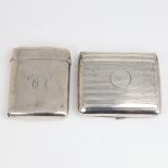 2 curved silver cigarette cases, including Victorian example, largest length 8.5cm, 4.7oz total (