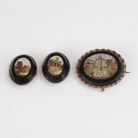 A group of Grand Tour micro mosaic miniature jewellery, comprising brooch and pair of buttons,