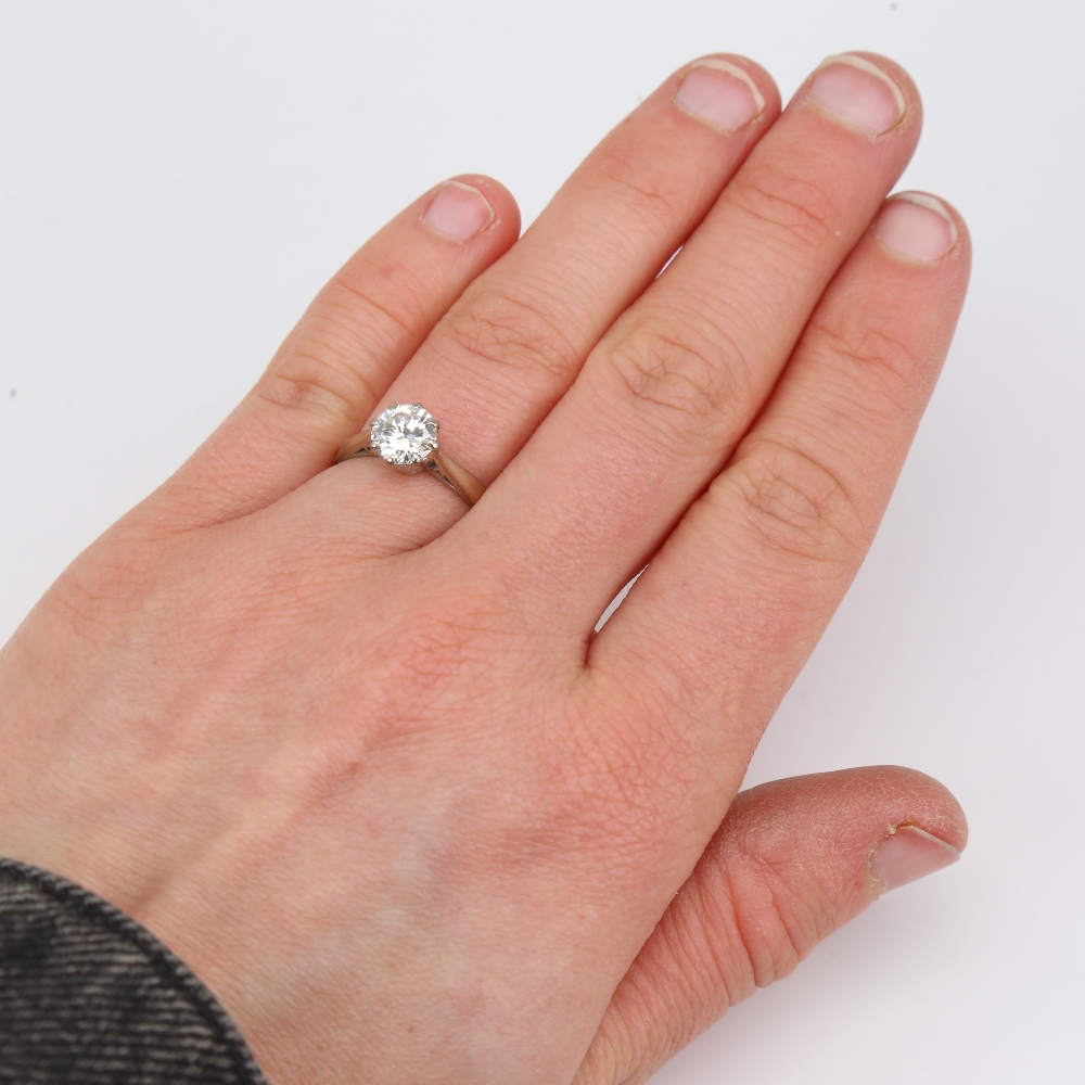 An 18ct gold 1.05ct solitaire diamond ring, modern round brilliant-cut diamond within plain 8-claw - Image 5 of 5