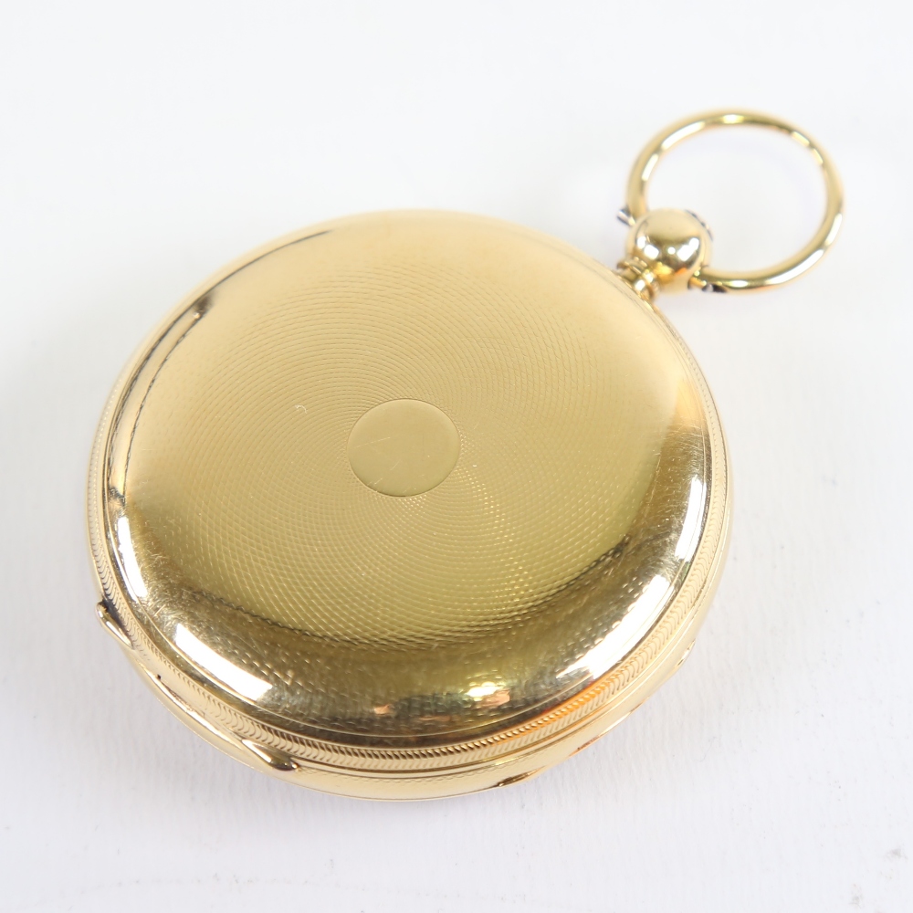 A 19th century 18ct gold cased open-face keywind pocket watch, by Peter Cattaneo of Croydon, - Image 2 of 5