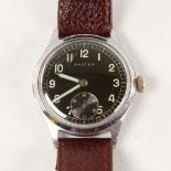 PROTEX - a Second World War Period stainless steel German Army mechanical wristwatch, ref. 497,
