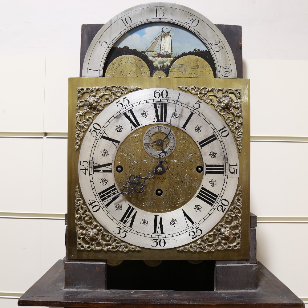 A 19th century mahogany and satinwood inlaid 8-day chiming longcase clock, dial signed John Hallifax - Image 3 of 5