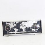 DERBY - a Vintage electronic world timer DC 2969 desk clock, with world timer tape, analogue clock
