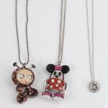 3 modern Swarovski pendant necklaces, including Minnie Mouse (3) All in good original condition,