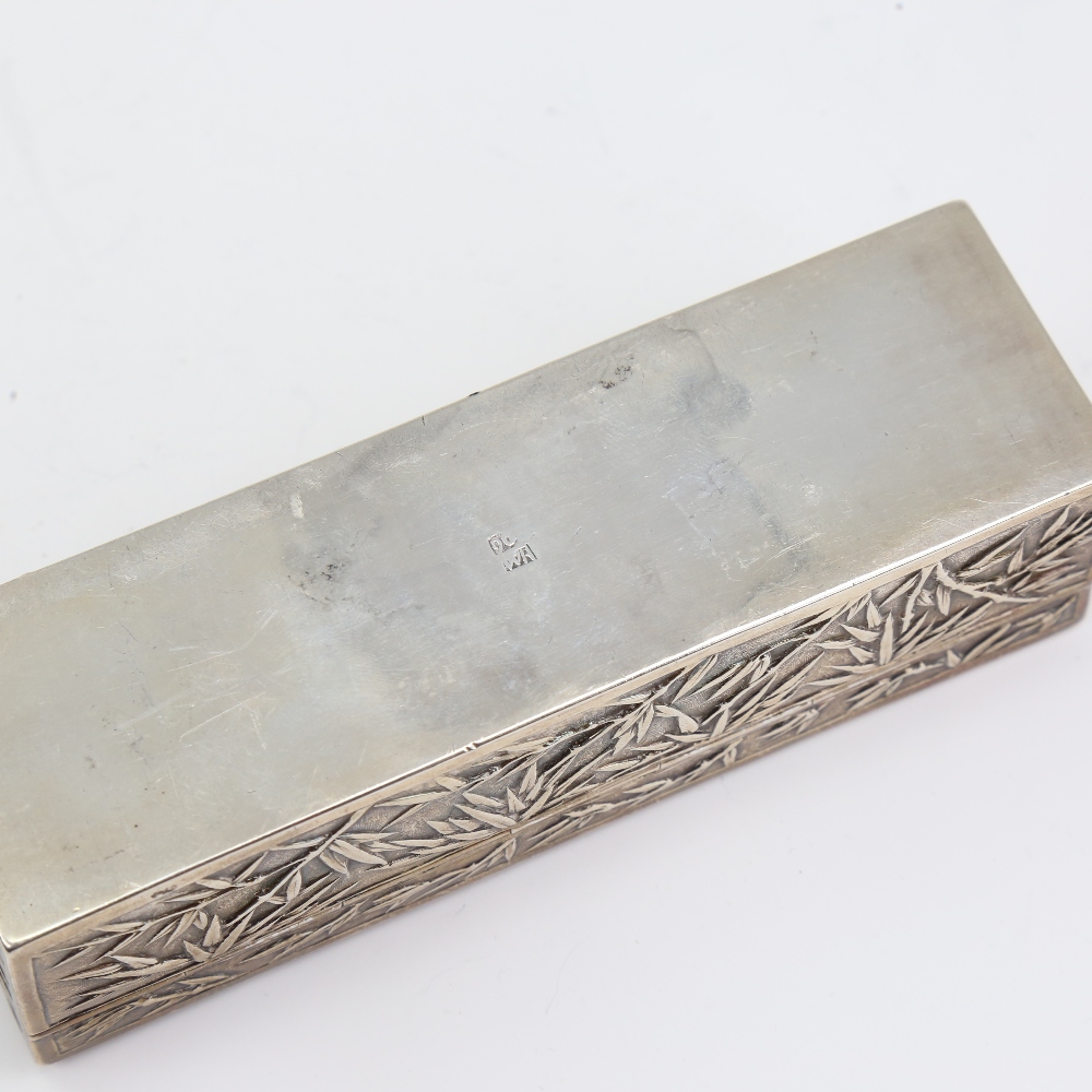 A late 19th/early 20th century Chinese export silver box, by Wang Hing & Co of Hong Kong, plain - Image 5 of 5