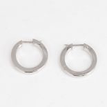 A modern pair of 9ct white gold hoop earrings, diameter 21.2mm, 2.6g No damage or repairs,