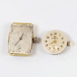 2 Vintage wristwatch movements, including Marvin and Audax, Audax working (2) Marvin in good overall