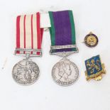 2 Queen Elizabeth II Service medals, comprising Naval General Service with Near East bar, and