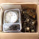 A quantity of Vintage clock parts, including movements, glasses etc (boxful)