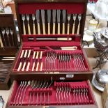 A canteen of Lonsdale silver plated cutlery for 6 people, including fish service and carving set, in