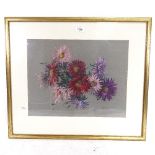 Aubrey Sykes, coloured pastels, still life, image 34cm x 43cm, framed