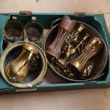 Various metalware, including trench art cannon shell vase, pair of handmade Guernsey brass boots,