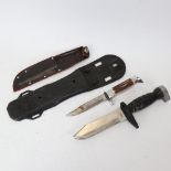 A Polaris Samurai diver's knife, and a modern simulated staghorn-handled hunting knife (2)
