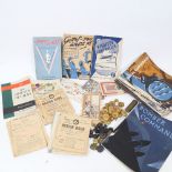 Various military brass buttons, ration books, Airforce Service books, Bomber Command magazines