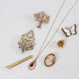 FLORA DANICA - various Danish silver-gilt jewellery, including earrings, brooch etc