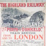 A large scale early 20th century Highland Railway Transport poster, "Direct and Picturesque Route