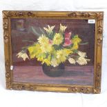 S Mignon, oil on board, still life, carved gilt frame, overall frame size 47cm x 57cm