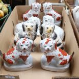 4 pairs of reproduction Staffordshire mantel Spaniels