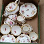 Vintage Hammersley porcelain tea service, with floral decoration, including teapot