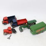 A group of Vintage Triang Minic toy vehicles, including steamroller (5)