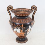 A Samuel Alcock & Co Greek style English porcelain urn vase, 19th century after the Antique, with