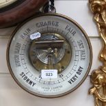A French brass-cased aneroid barometer