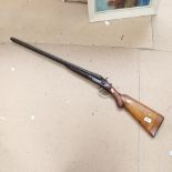 A double-barrelled 12 bore shotgun, with mahogany stock and deactivation certificate, barrel